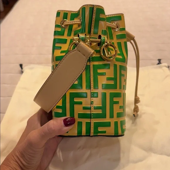 Fendi Iconic Mon Tresor Bucket Bag in Zucca Embossed Leather - Picture 6 of 16